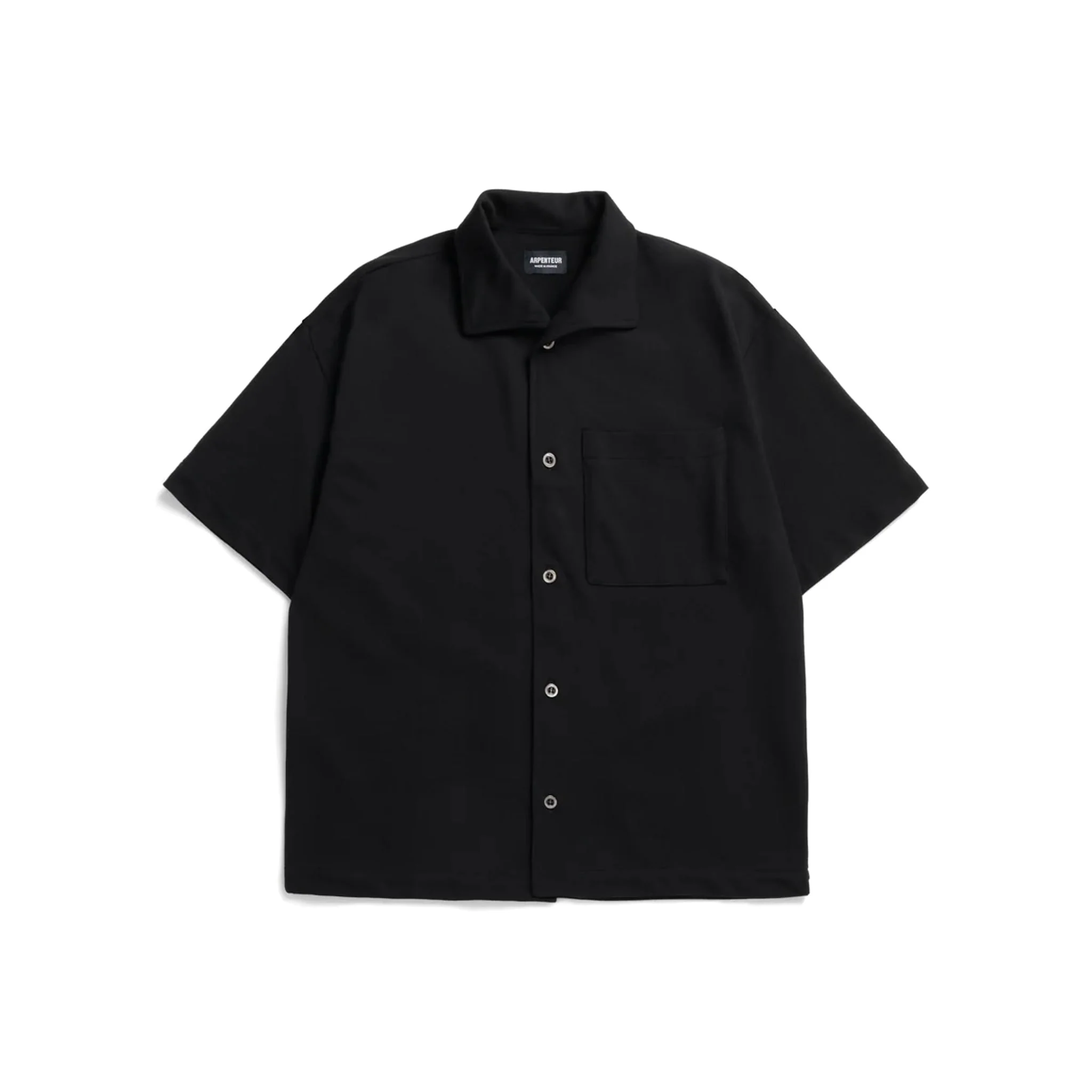 Coral Wide Collar Shirt Rachel Mesh - Black