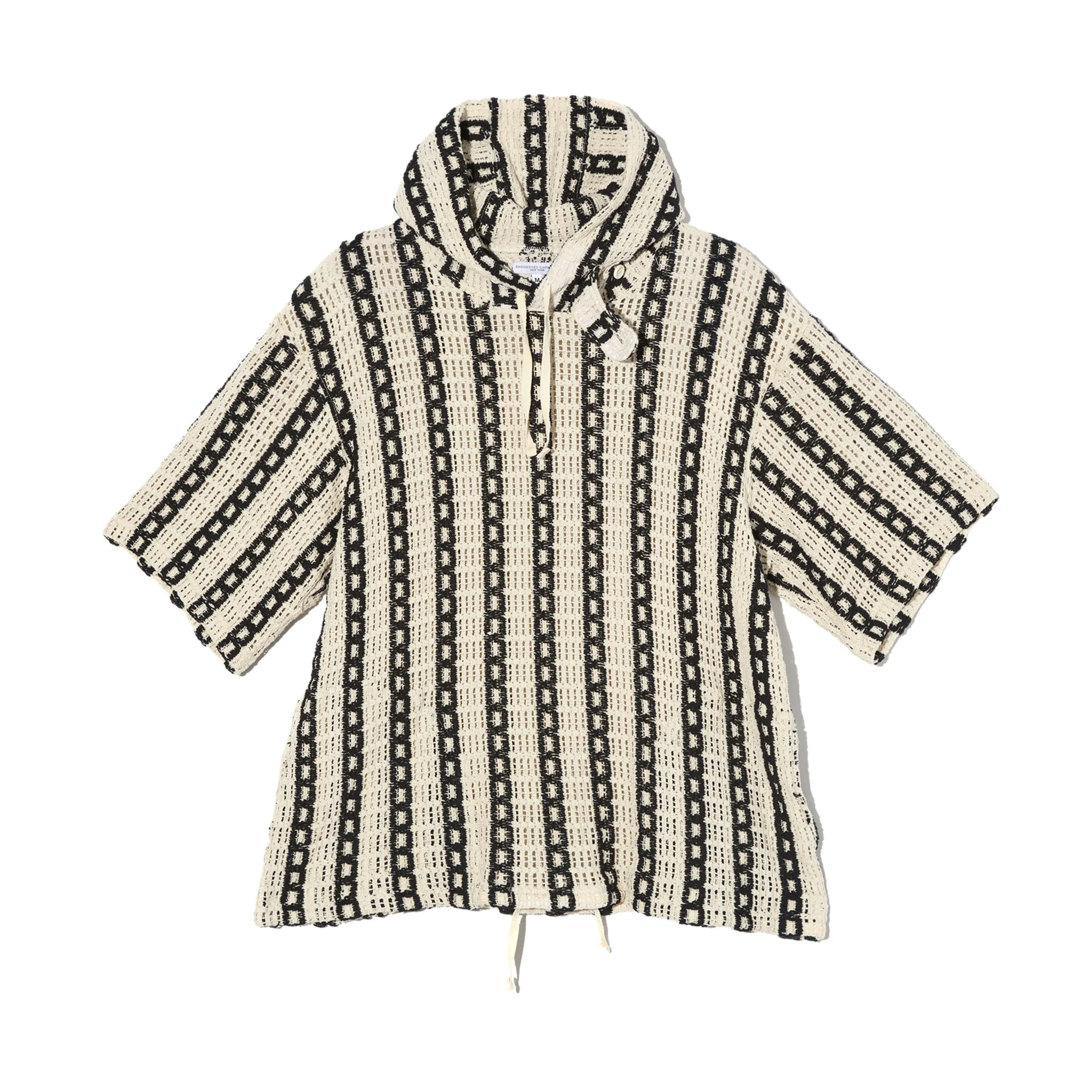 Short Sleeve Hoody - White/Black Stripe CP Crochet