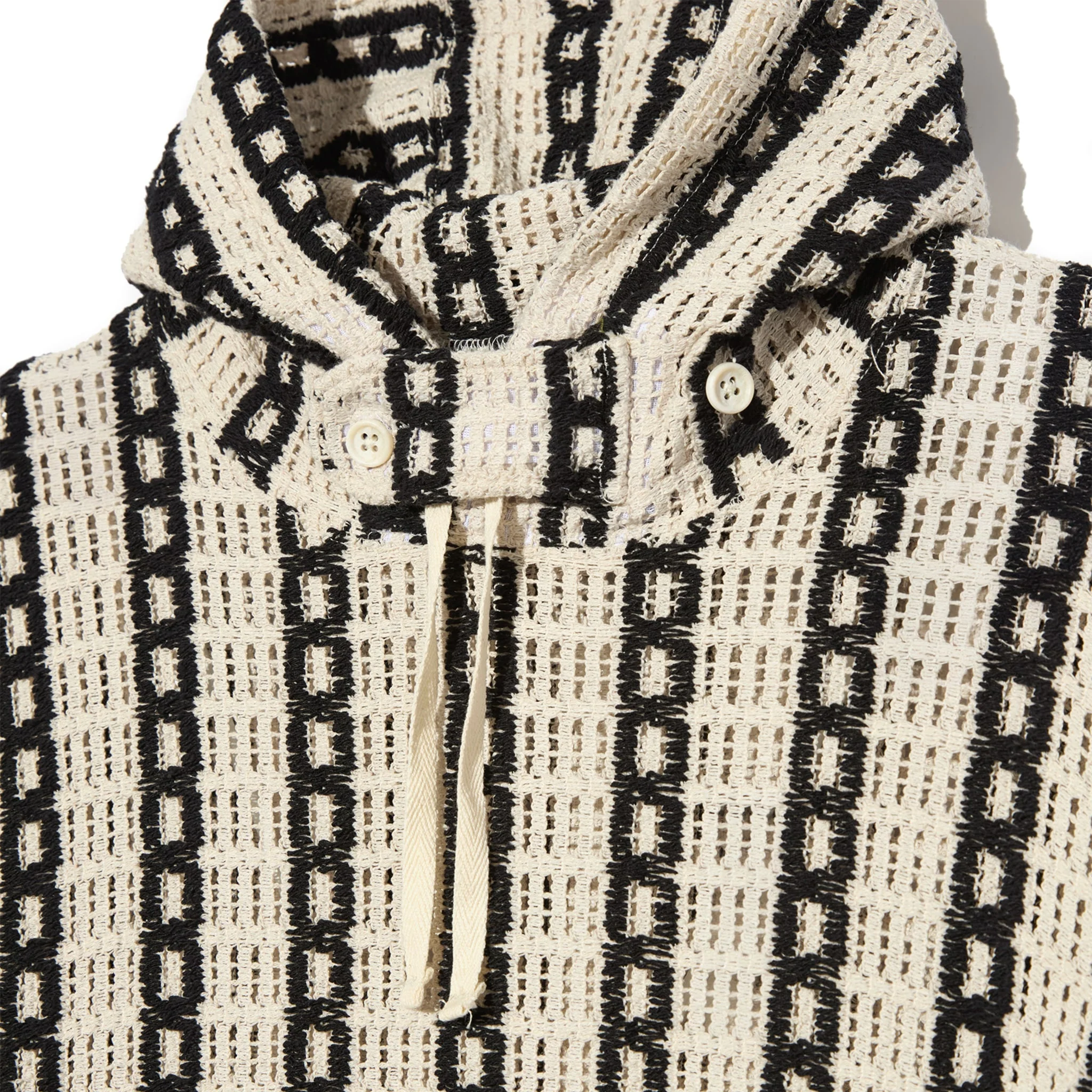Short Sleeve Hoody - White/Black Stripe CP Crochet - Image 3