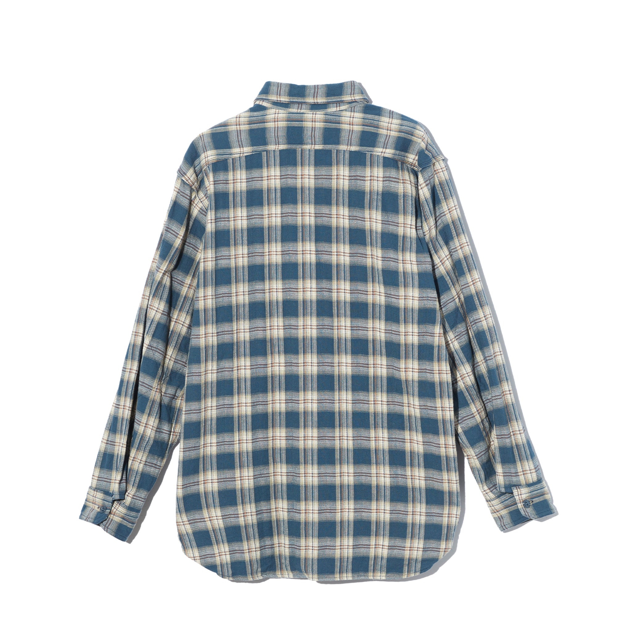 Work Shirt - Navy Cotton Plaid Jacquard - Image 2