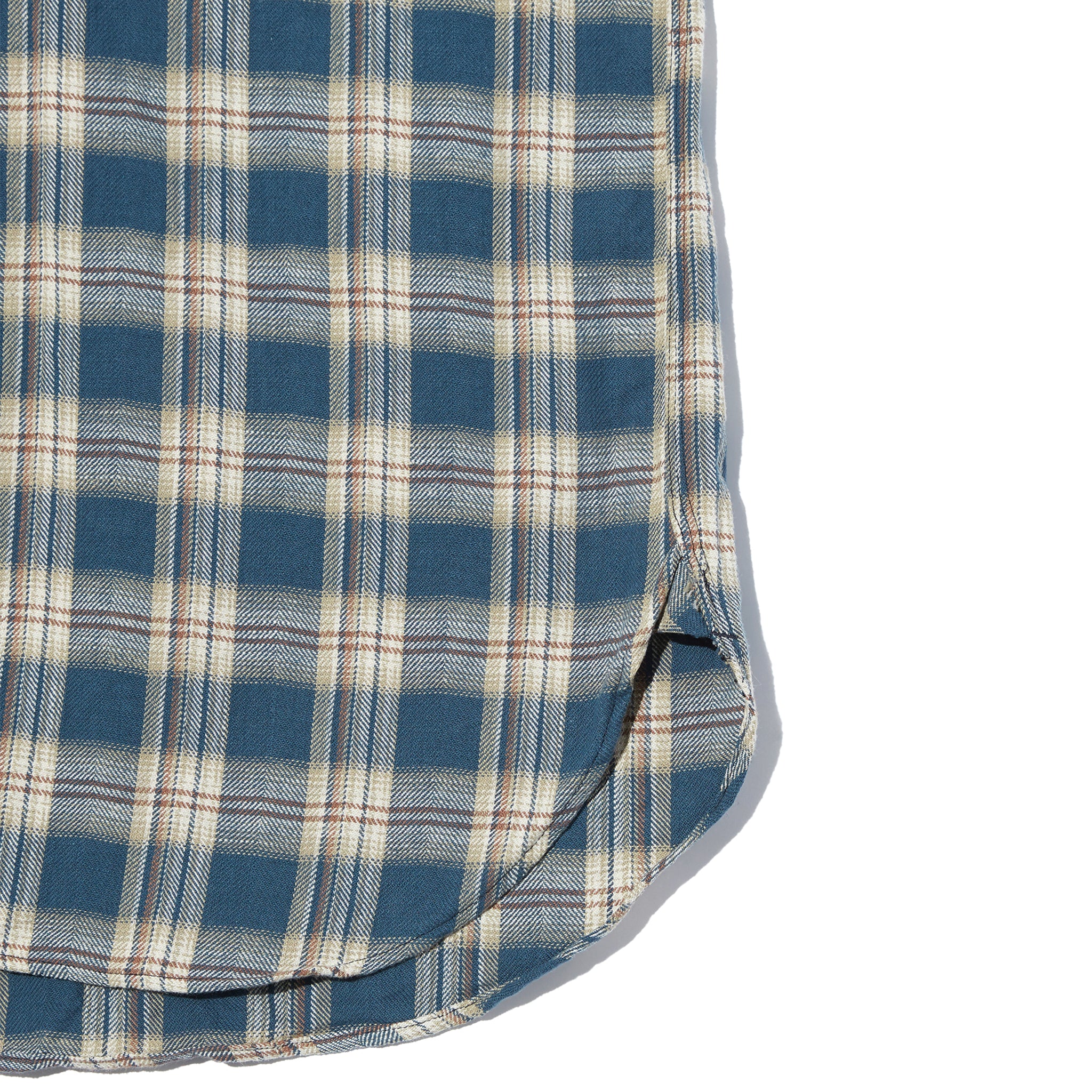 Work Shirt - Navy Cotton Plaid Jacquard - Image 4