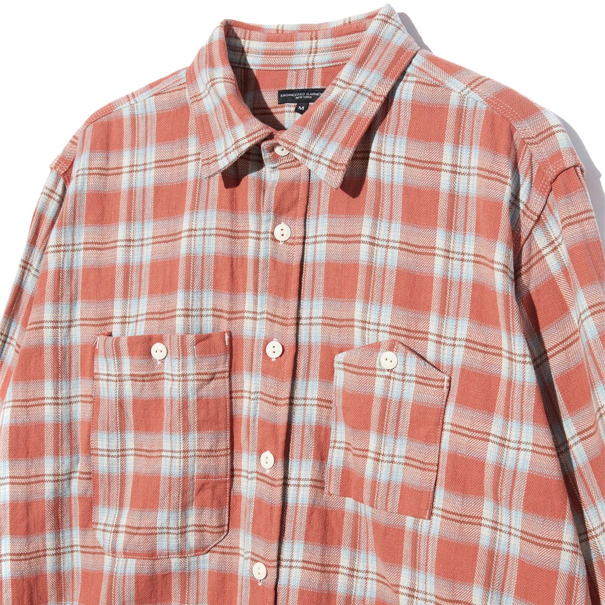 Work Shirt - Pink Cotton Plaid Jacquard - Image 3