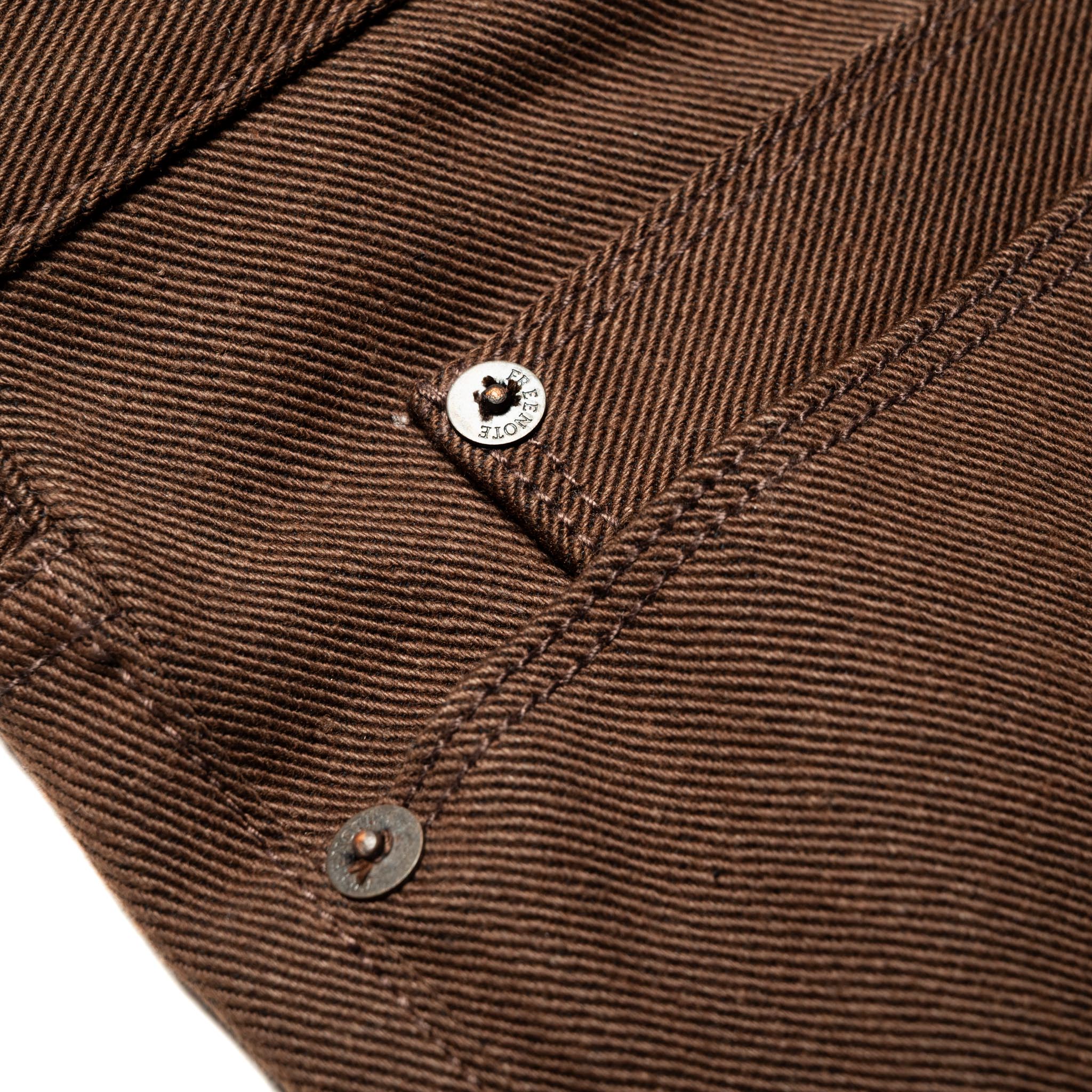 Portola Classic Taper 15 oz Dark Brown Selvedge Denim - Image 13