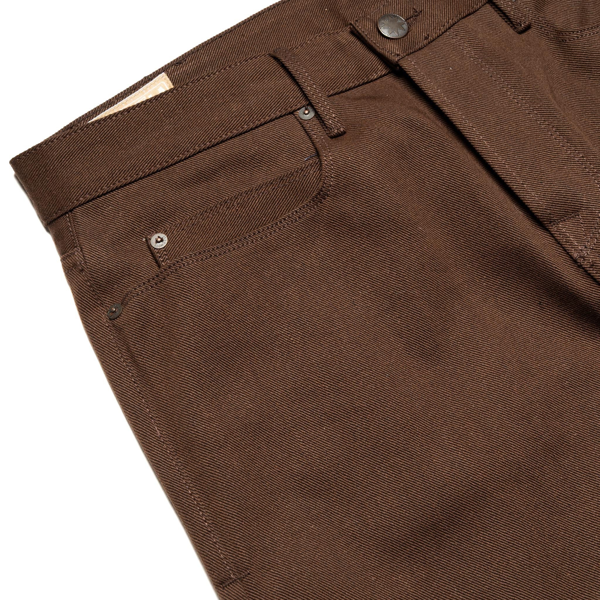 Portola Classic Taper 15 oz Dark Brown Selvedge Denim - Image 5