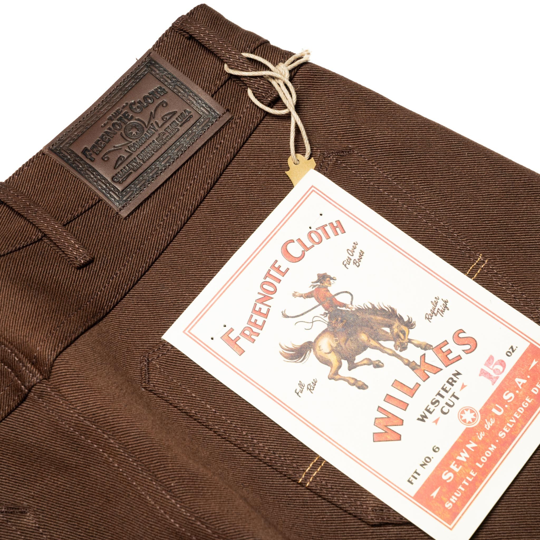 Wilkes Western 15 oz Dark Brown Selvedge Denim - Image 13