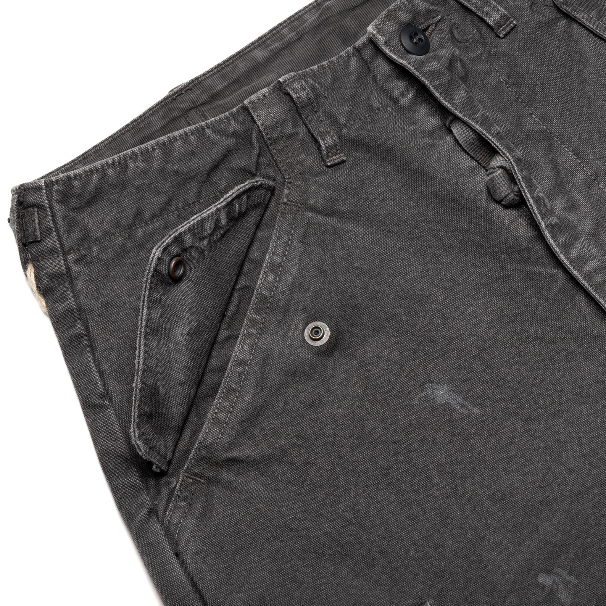 1144VE Tent Cloth Field Cargo Shorts VE (Vintage Effect) Faded Black - Image 5