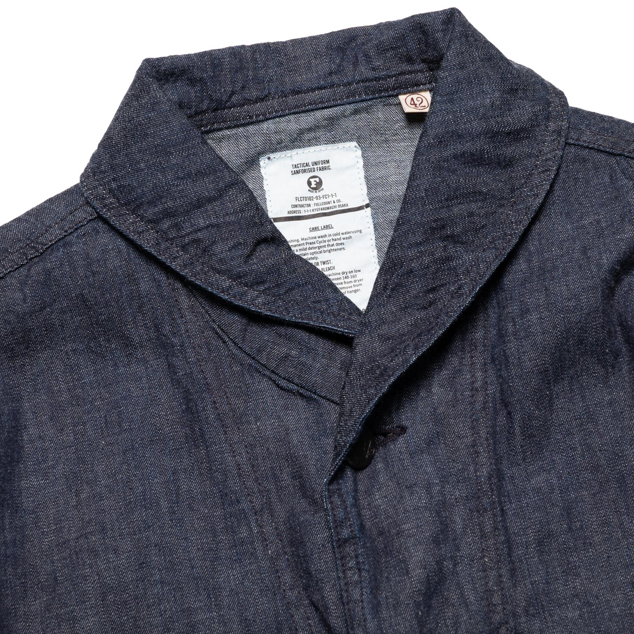 2052-1 USN Shawl Collar Denim Coverall - Indigo - Image 3