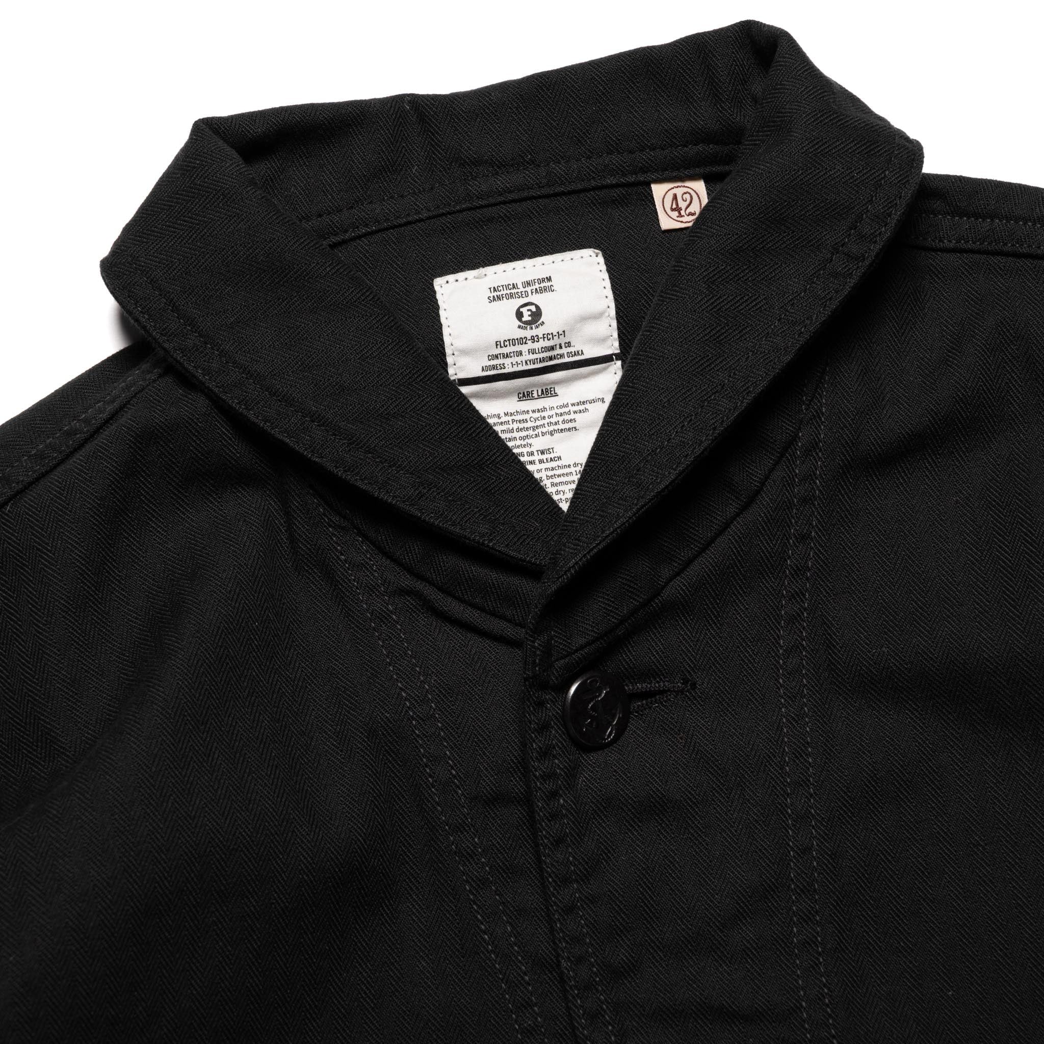 2052-2 USN Shawl Collar Herringbone Coverall - Black - Image 3
