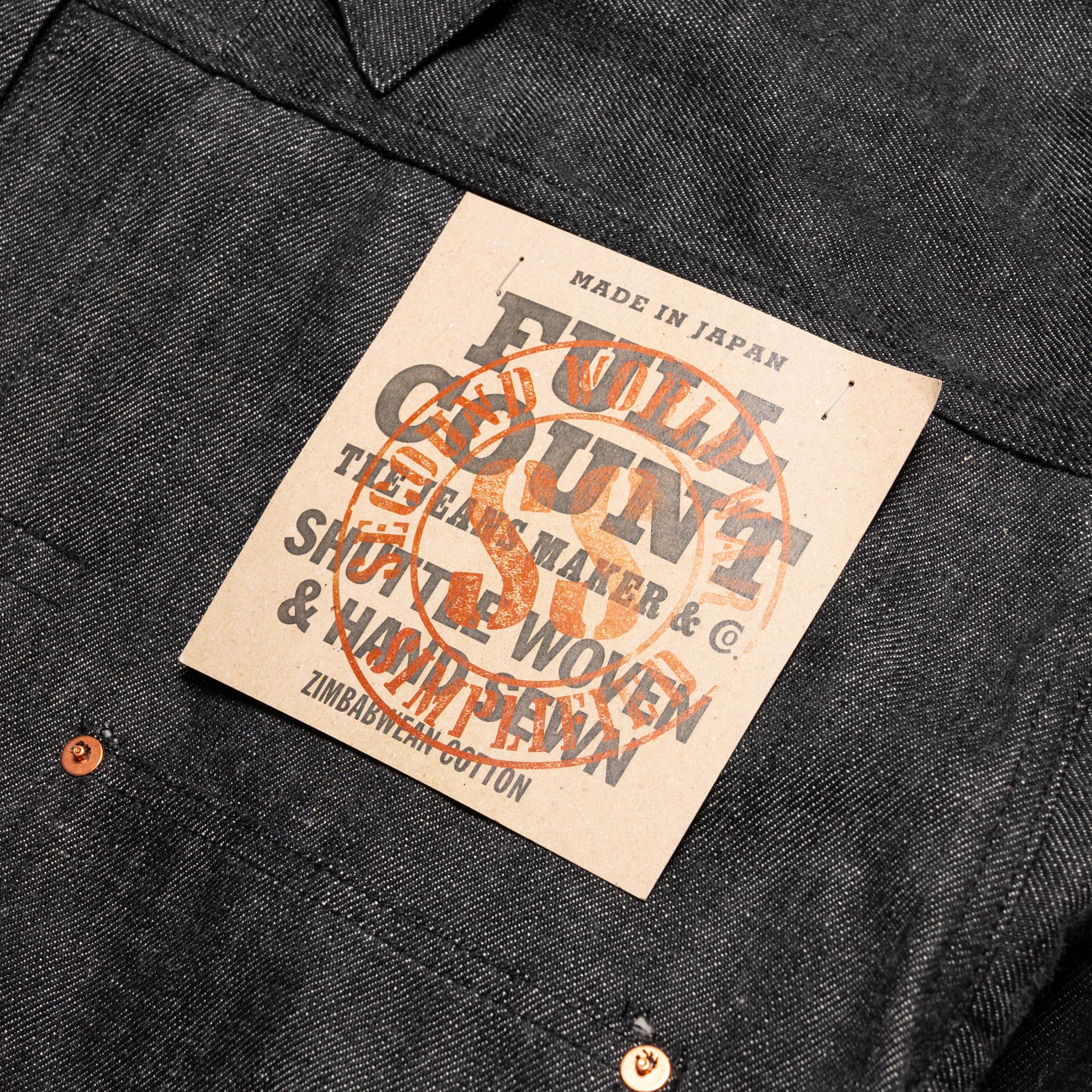 S2107BKSS WWII Model 11.5oz Black Denim Jacket (Raw) - Image 4