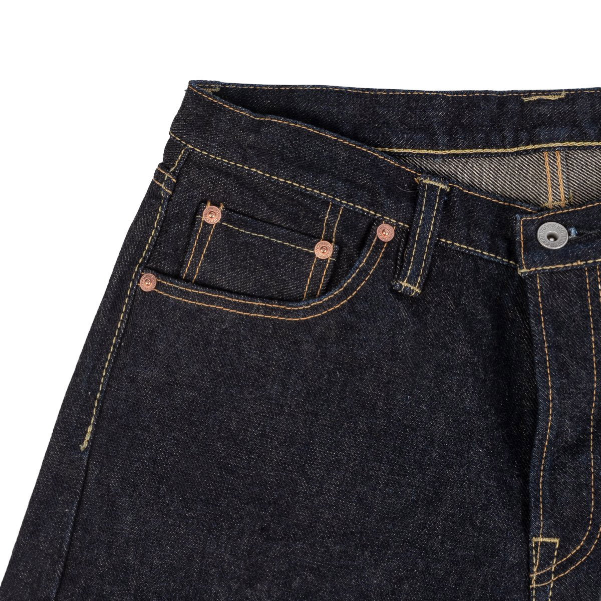 IH-634S-19L 19oz Left Hand Twill Selvedge Denim Straight Cut Jeans - Indigo - Image 4