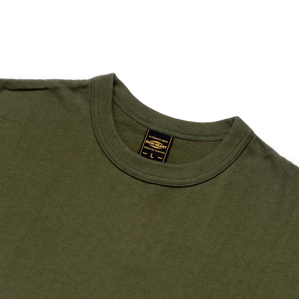 IHT-1610L-OLV - 6.5oz Loopwheel Crew Neck T-Shirt With Longer Body - Olive - Image 2