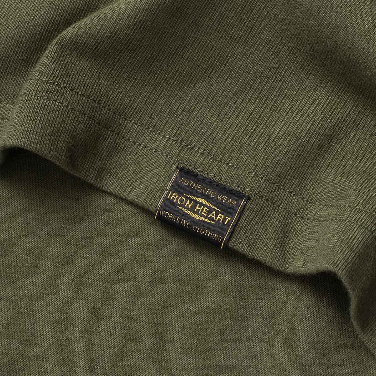 IHT-1610L-OLV - 6.5oz Loopwheel Crew Neck T-Shirt With Longer Body - Olive - Image 4