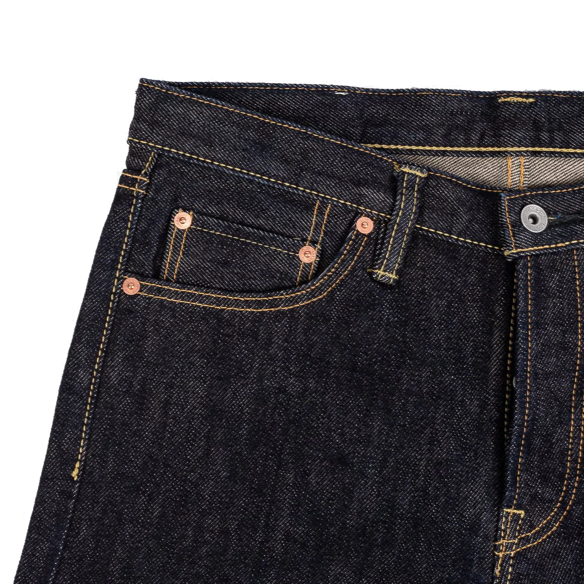 IH-666S-21 21oz Selvedge Denim Slim Straight Cut Jeans - Indigo - Image 4