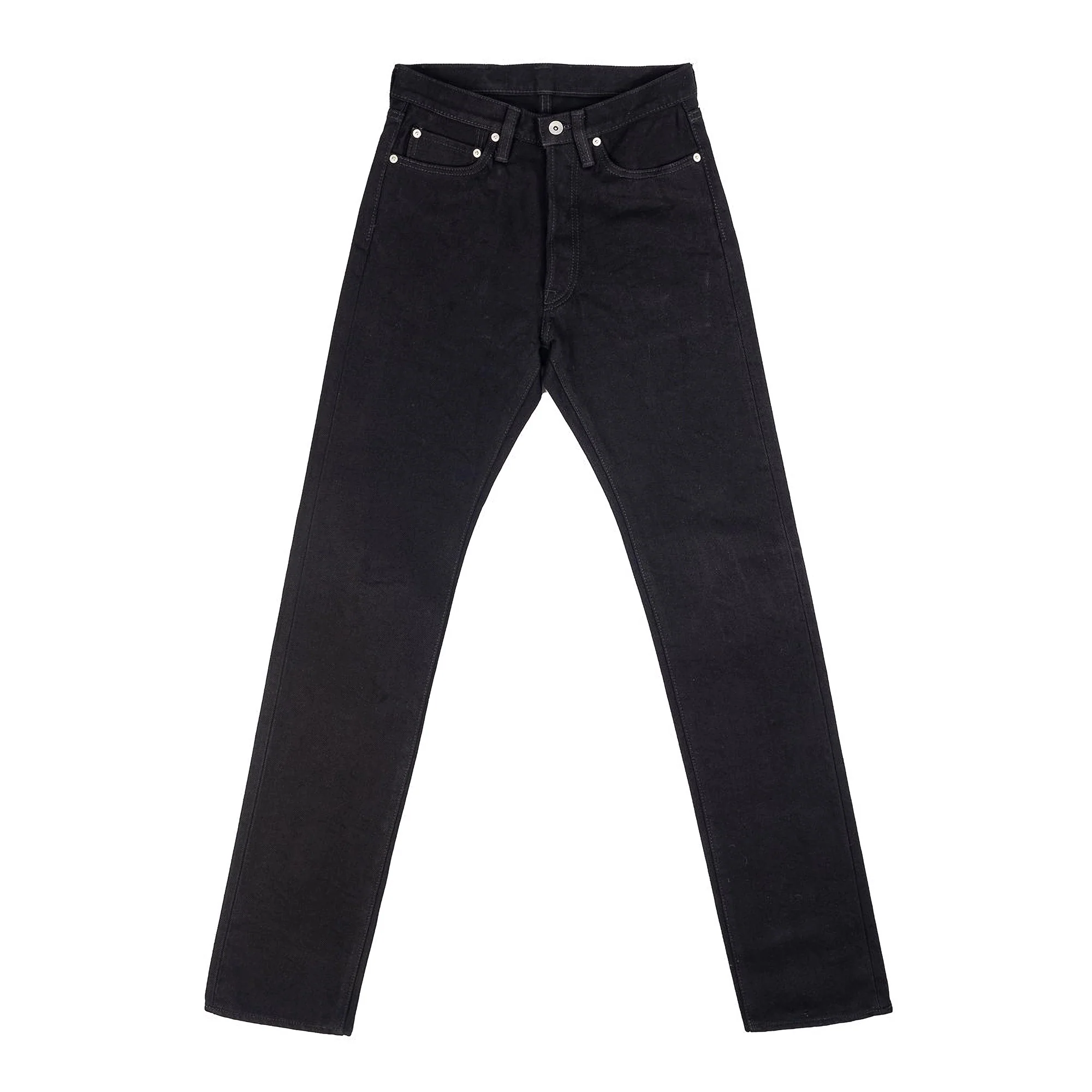 IH-888S-SBG 21oz Selvedge Denim Medium High Rise Tapered Cut Jeans -  Superblack Fades To Grey - Image 2