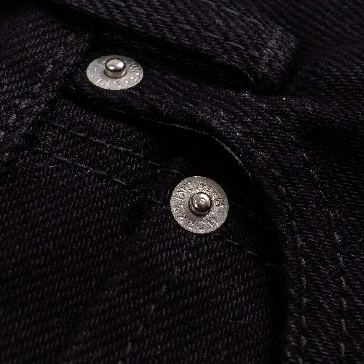 IH-888S-SBG 21oz Selvedge Denim Medium High Rise Tapered Cut Jeans -  Superblack Fades To Grey - Image 6