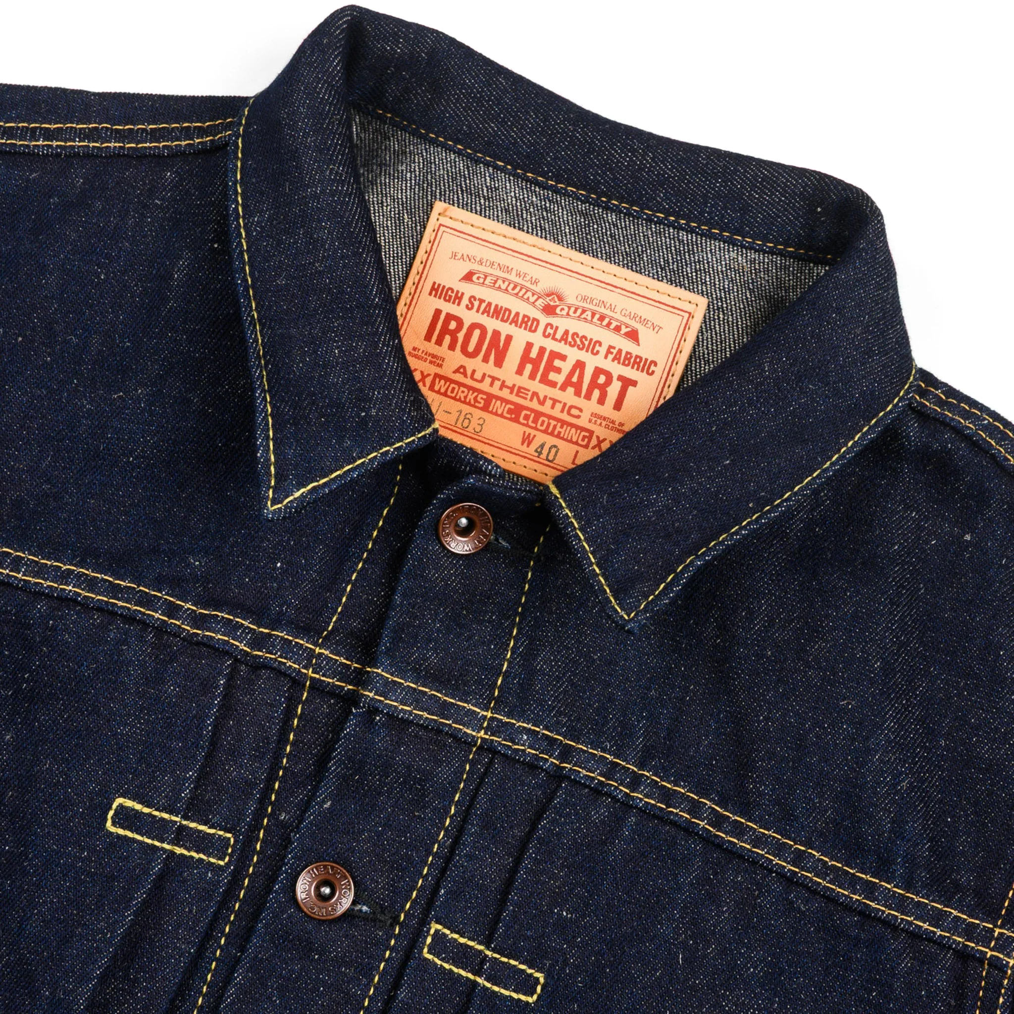 IHJ-163-IND 14oz Cotton/Linen Denim Type II Jacket - Indigo - Image 4