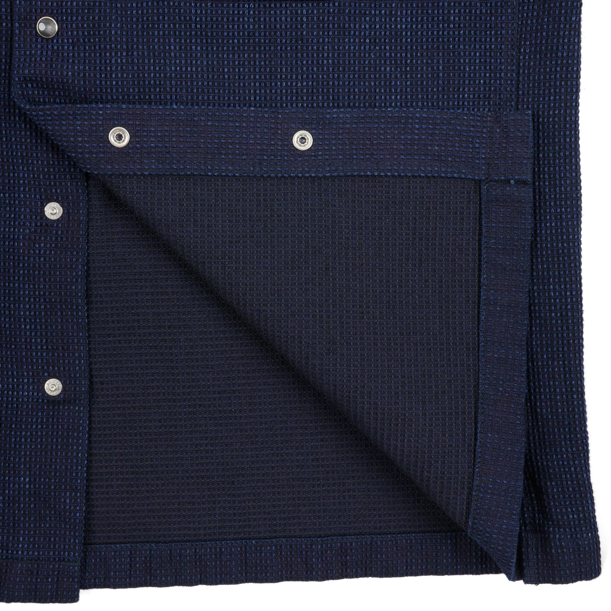 IHSH-445-IND 10oz Dobby Cloth Short Sleeve Mechanic Shirt - Indigo - Image 6