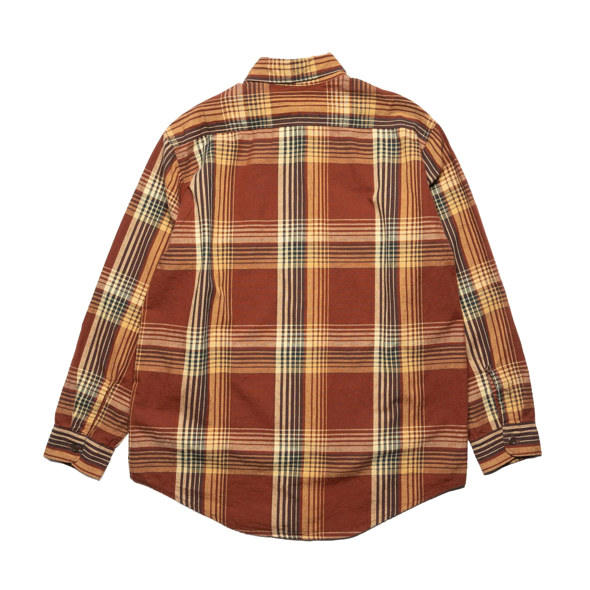 Original Check Work Shirt With Flap Pocket - Brown Check - Image 2