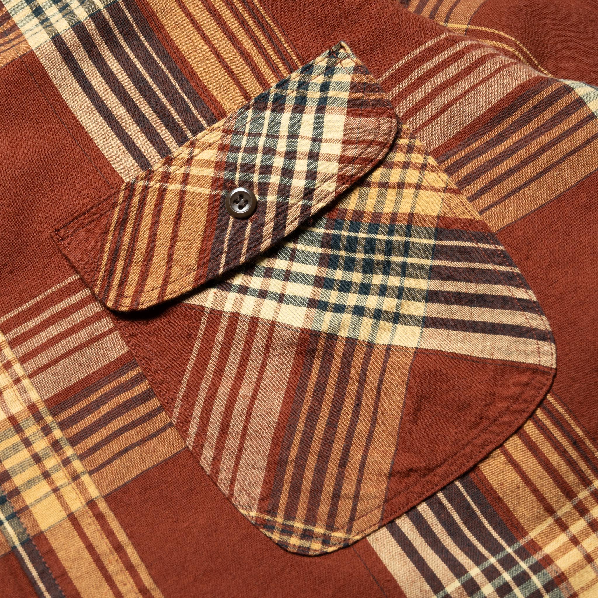 Original Check Work Shirt With Flap Pocket - Brown Check - Image 4