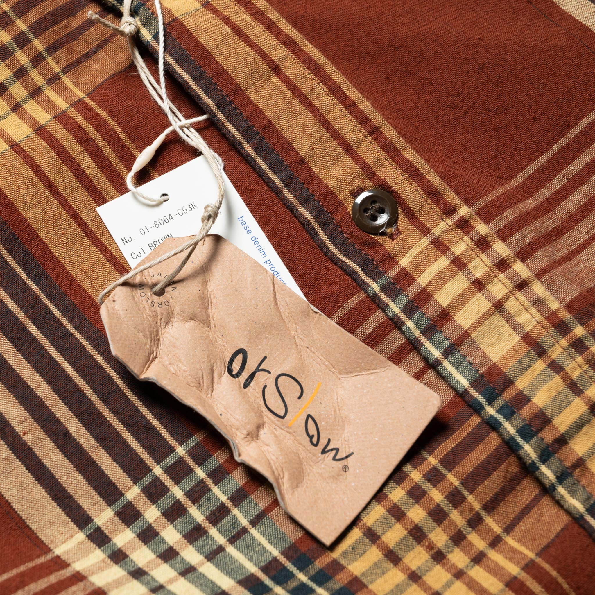 Original Check Work Shirt With Flap Pocket - Brown Check - Image 5