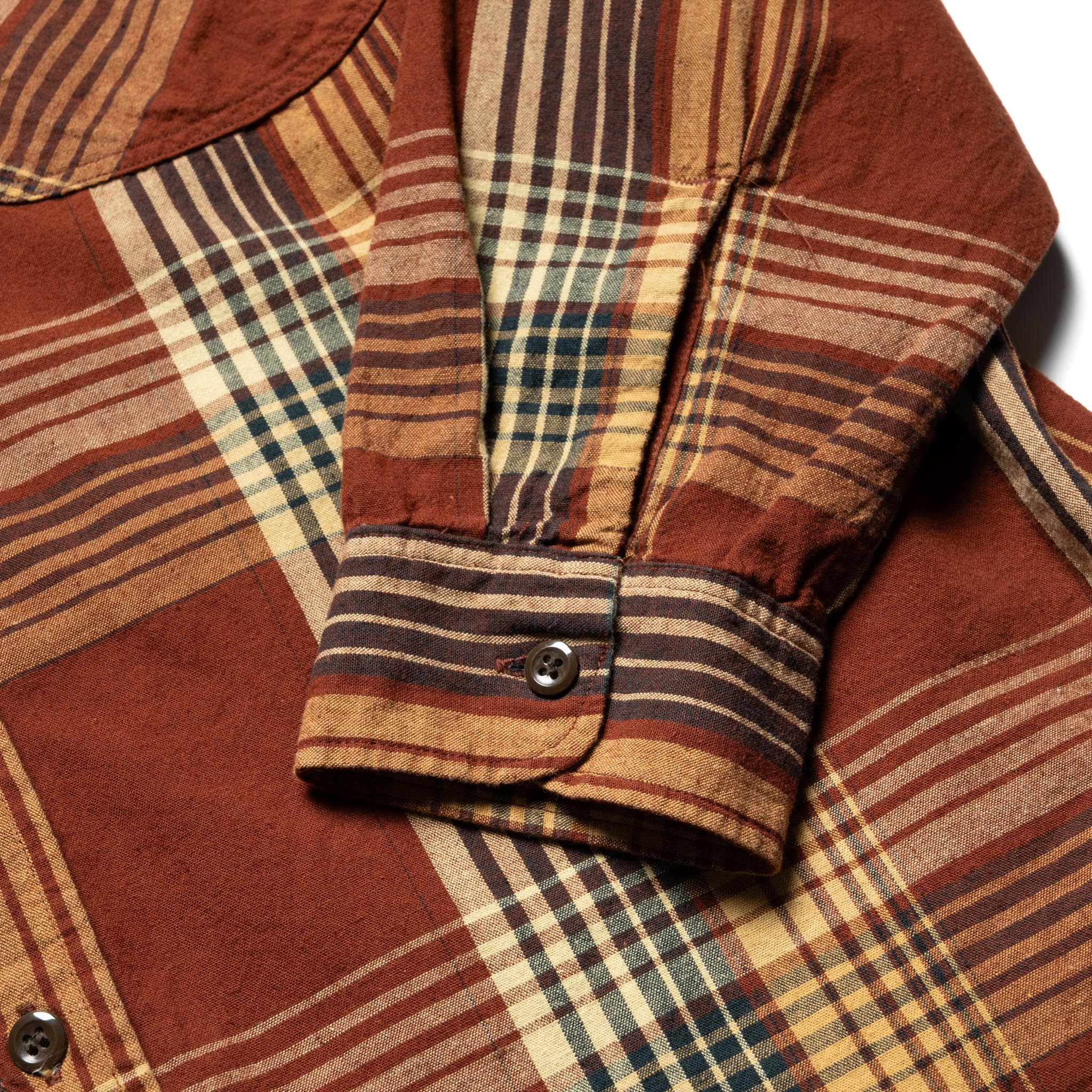 Original Check Work Shirt With Flap Pocket - Brown Check - Image 6