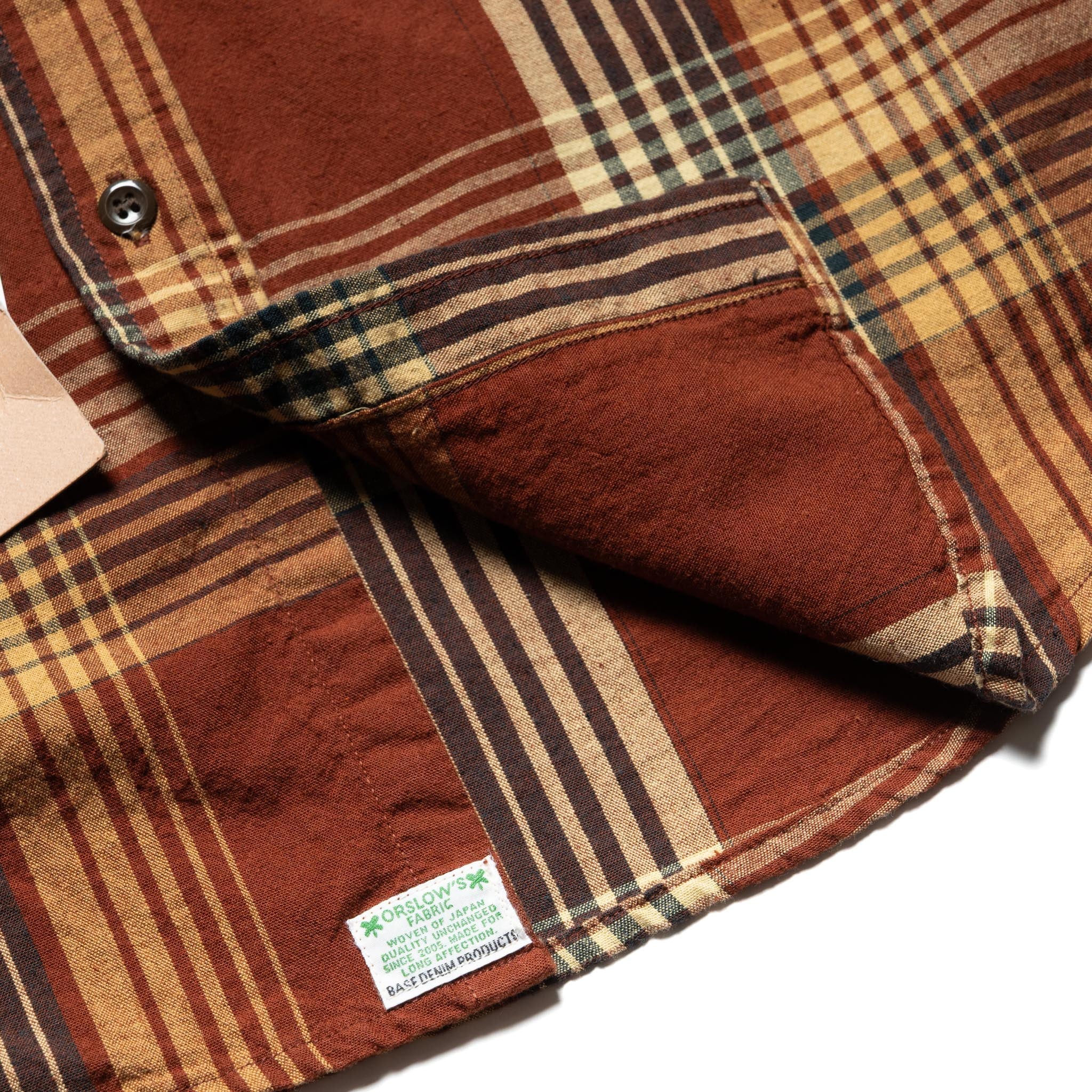Original Check Work Shirt With Flap Pocket - Brown Check - Image 7