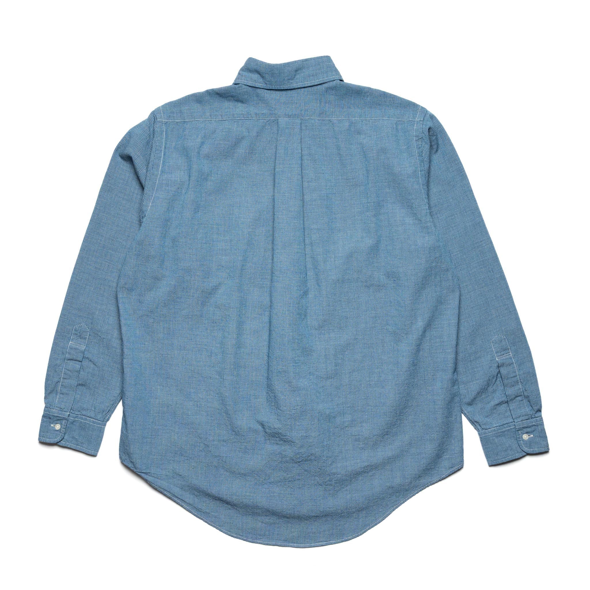 Small Check Indigo Chambray Standard Button Down Shirt - Image 2