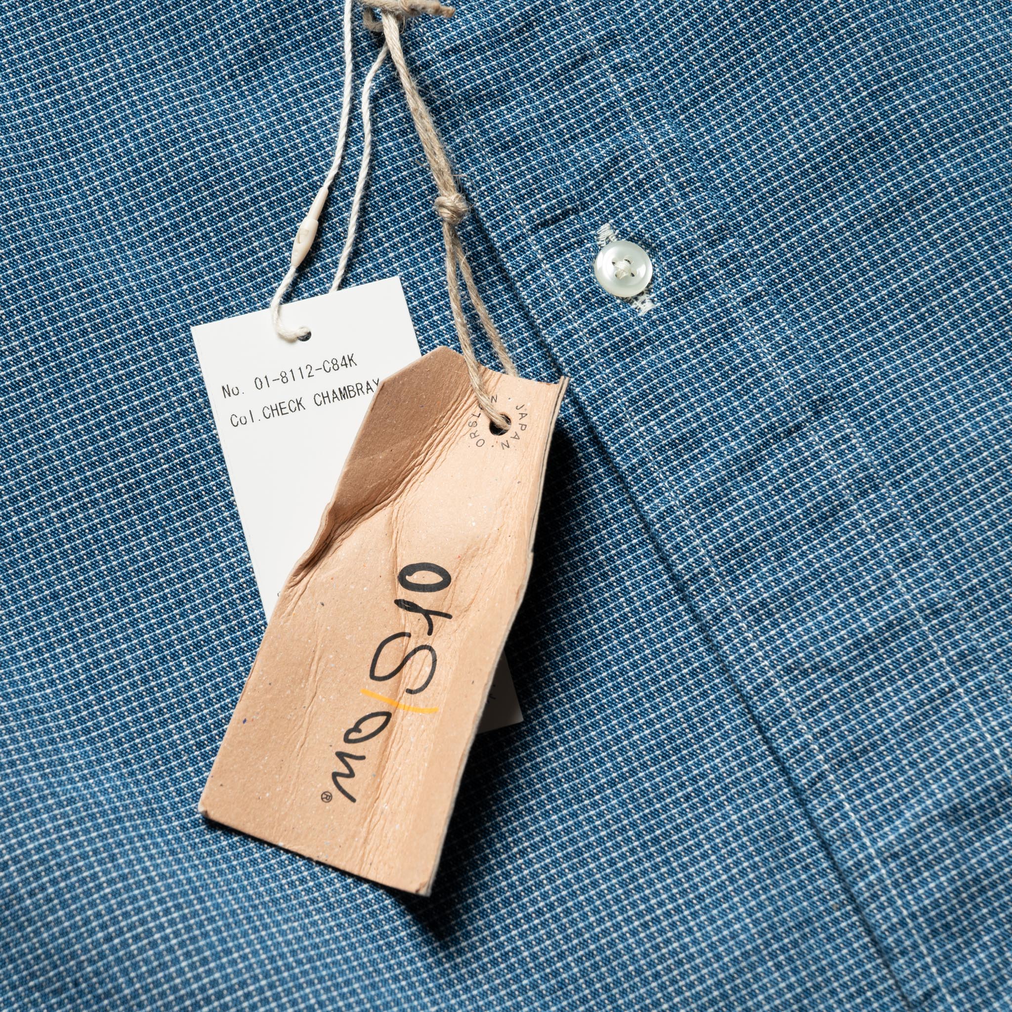 Small Check Indigo Chambray Standard Button Down Shirt - Image 5