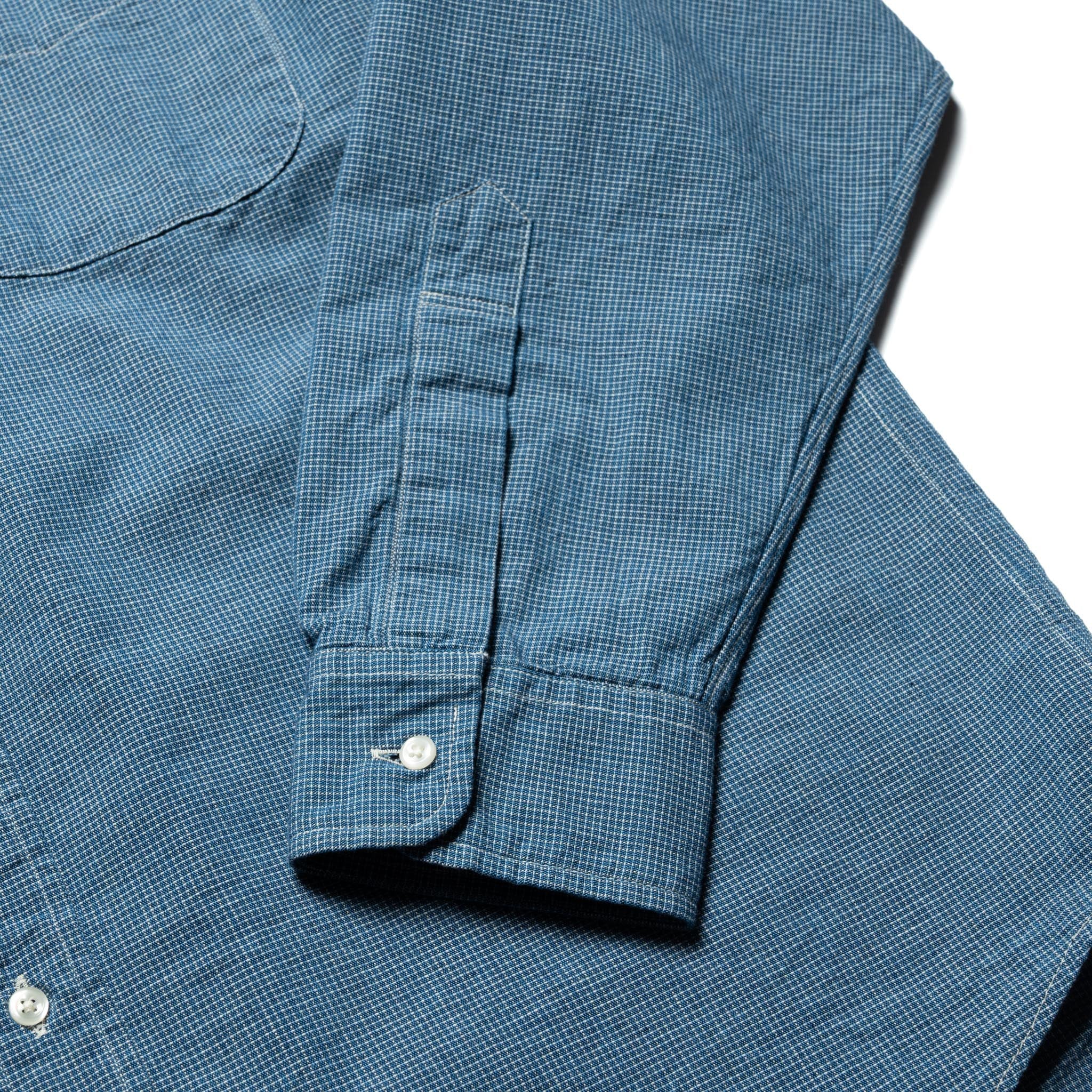 Small Check Indigo Chambray Standard Button Down Shirt - Image 7