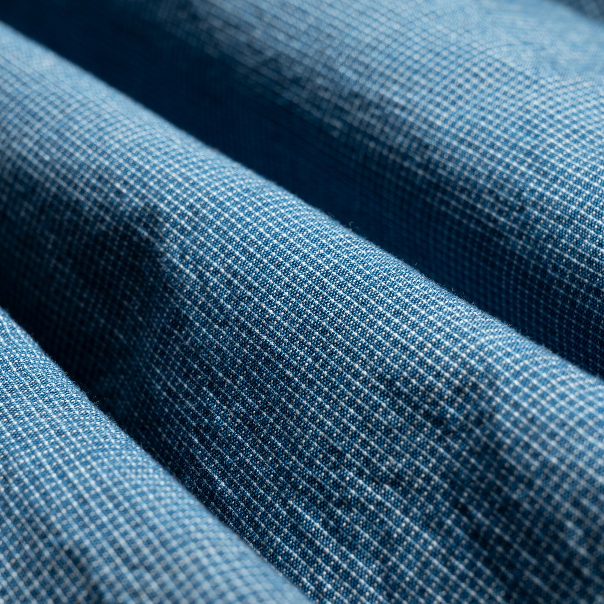 Small Check Indigo Chambray Standard Button Down Shirt - Image 8
