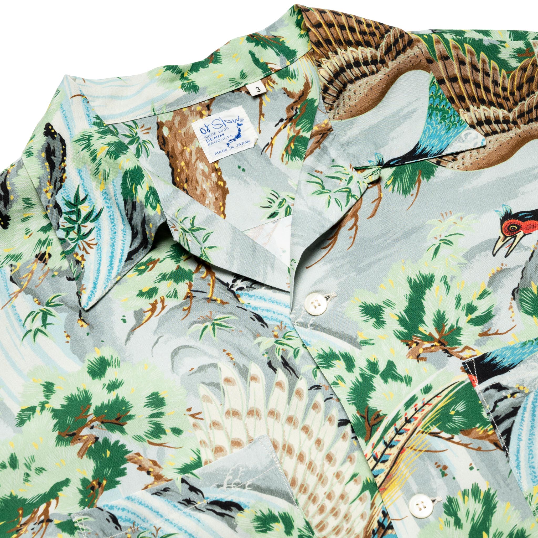 Peacock Garden Hawaiian Shirt - Green - Image 3