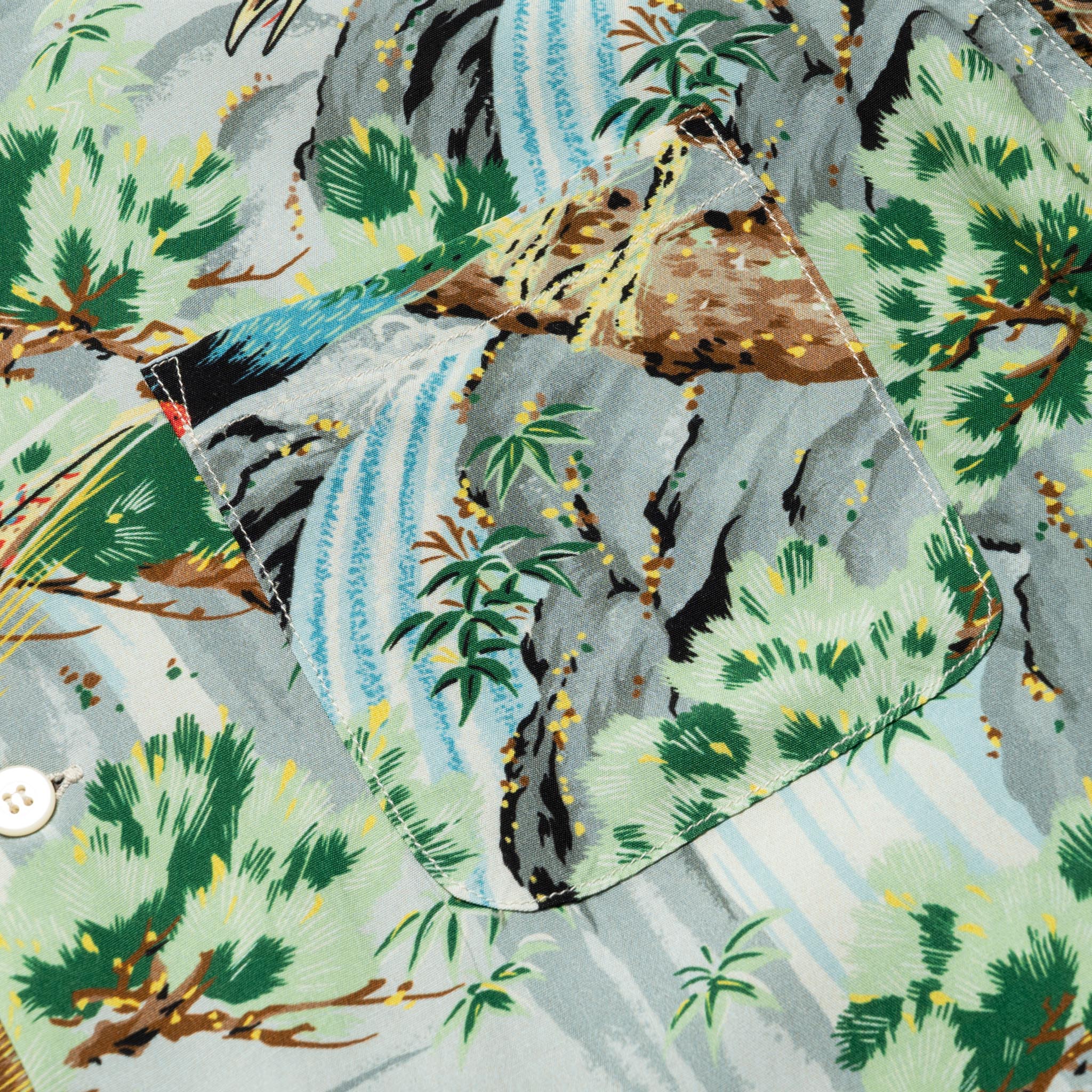 Peacock Garden Hawaiian Shirt - Green - Image 4