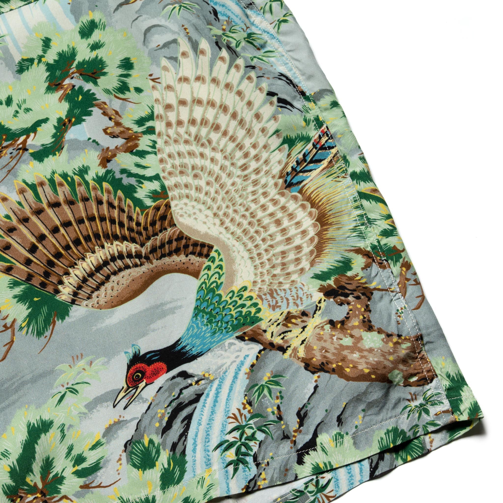 Peacock Garden Hawaiian Shirt - Green - Image 6
