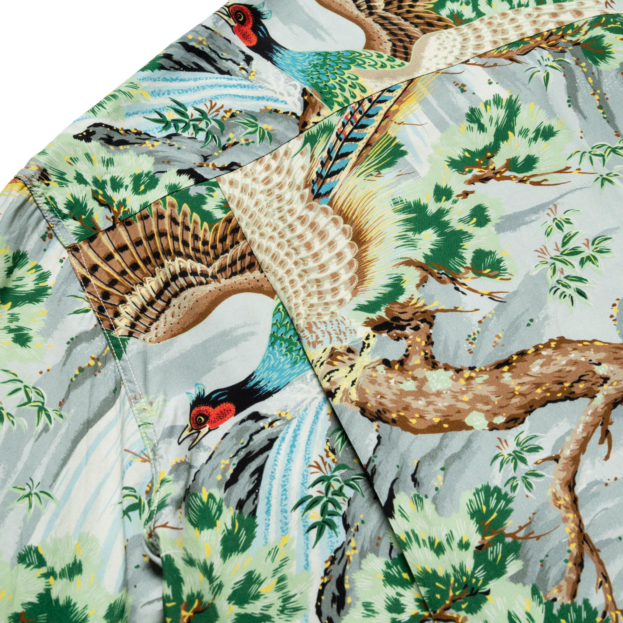 Peacock Garden Hawaiian Shirt - Green - Image 7