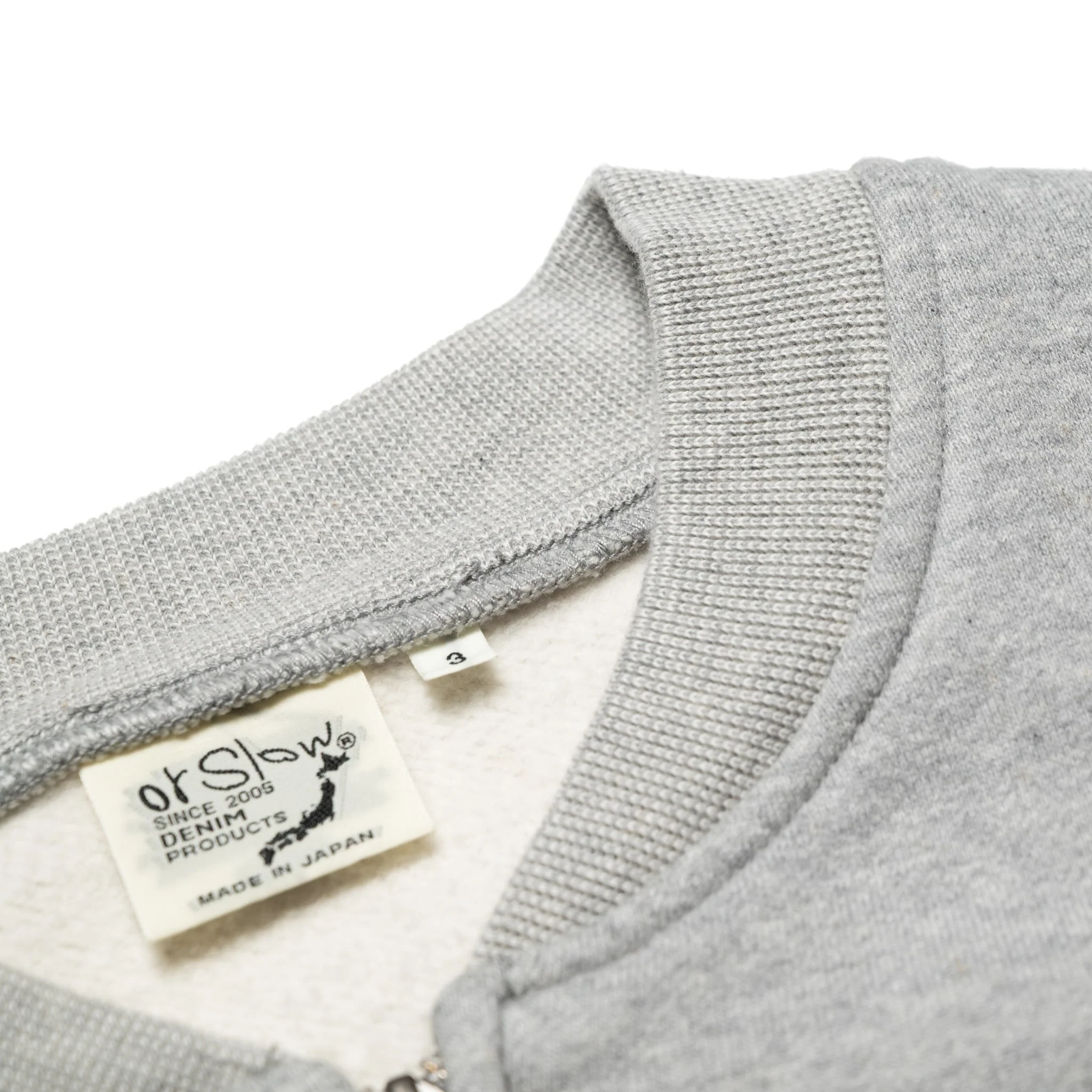 Front Zip Densely Knit Sweat Shirt - Heather Grey - Image 4