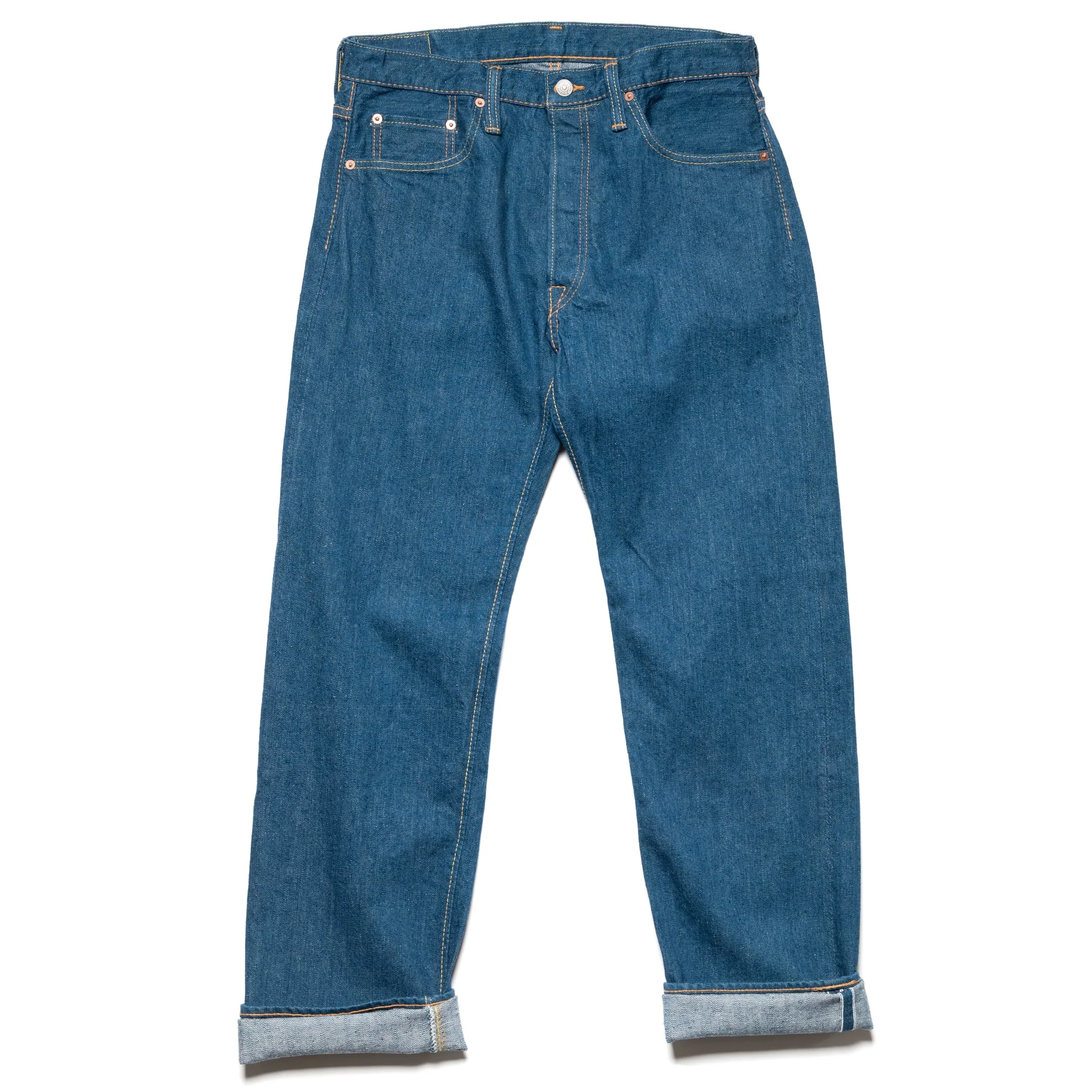 GRE-003 Regular Straight 14oz Greencast Indigo Selvedge Denim - Image 2