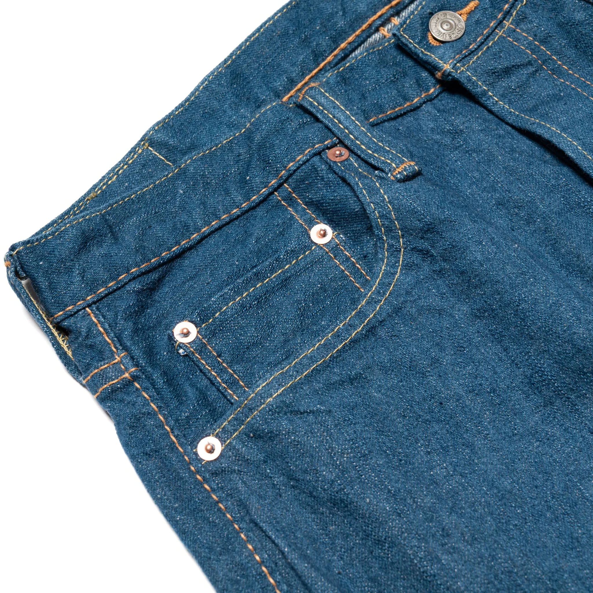 GRE-003 Regular Straight 14oz Greencast Indigo Selvedge Denim - Image 5