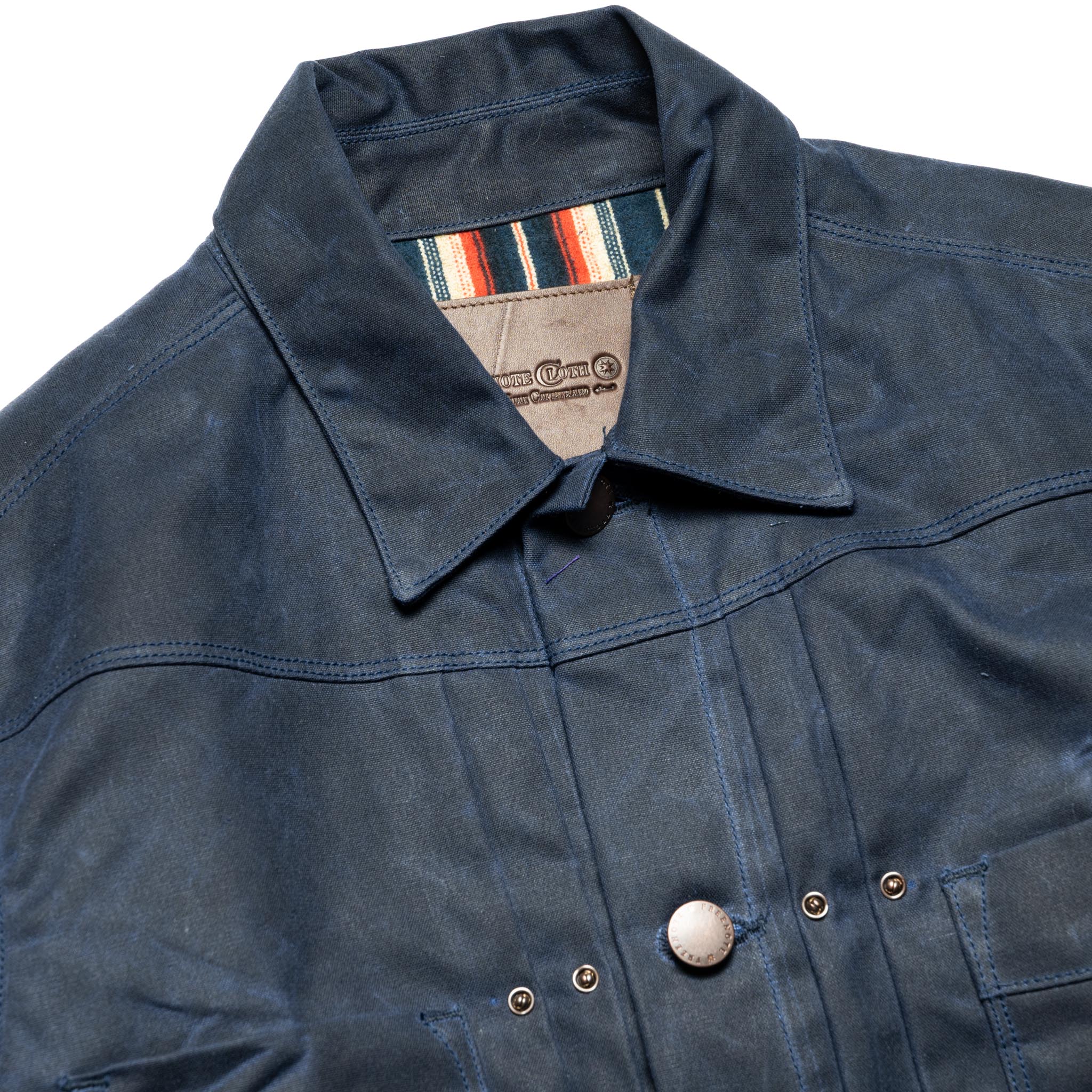 RJ-1 Riders Jacket Waxed Canvas - Navy (Navy Lining) - Image 3