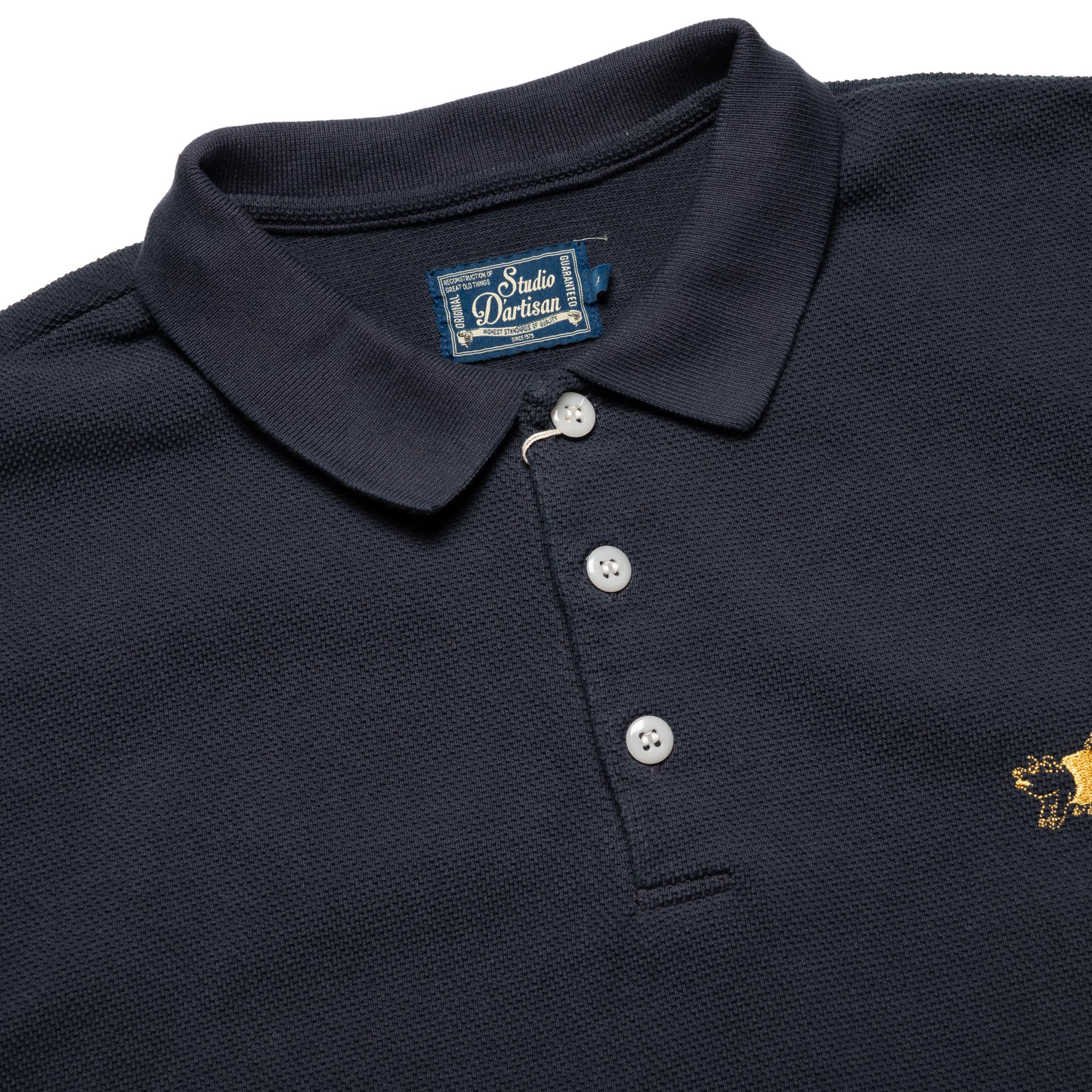 8201 Pique Knit Polo Shirt - Navy - Image 3