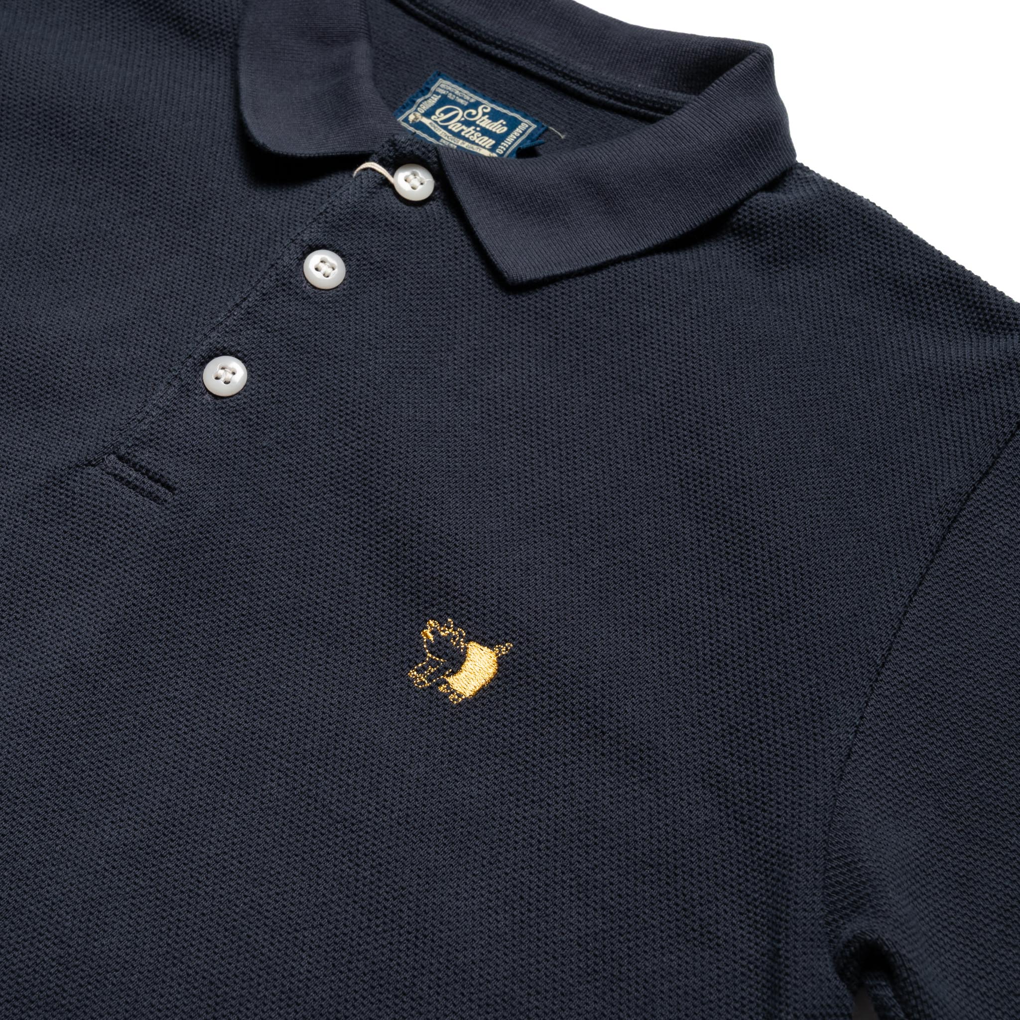 8201 Pique Knit Polo Shirt - Navy - Image 5