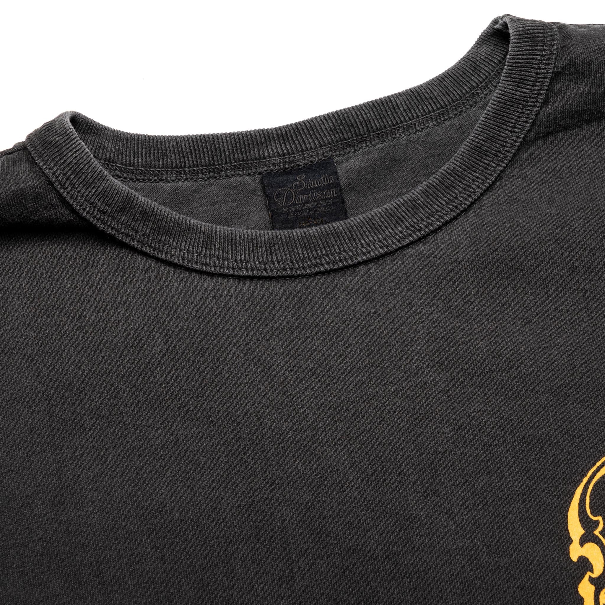8207A USA Cotton Pigment Dye Graphic T-Shirt - Black - Image 3