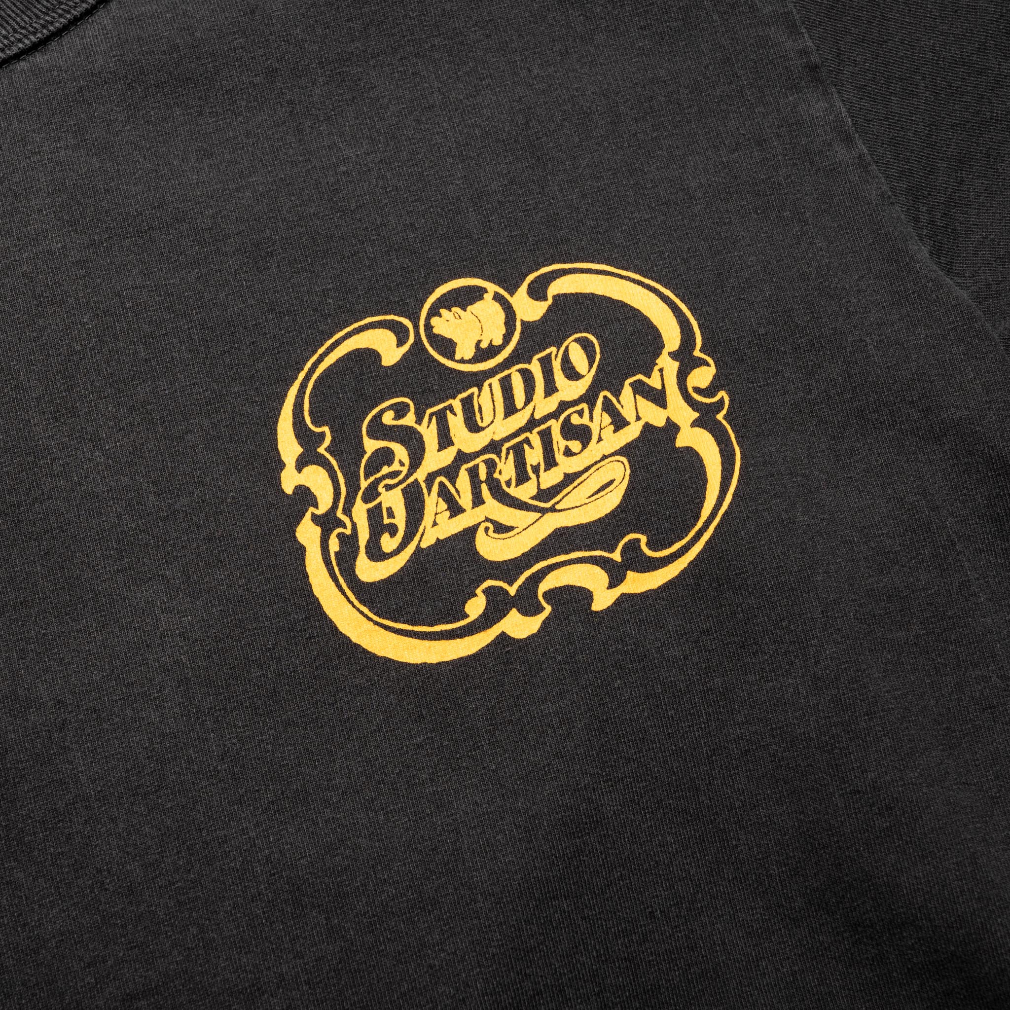 8207A USA Cotton Pigment Dye Graphic T-Shirt - Black - Image 4